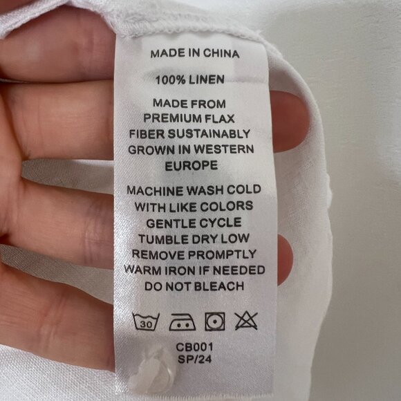 Quince 100% European Linen Shirt Dress - White - Medium - Picture 10 of 10